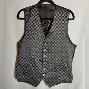 Barney's New York Suit/Tuxedo Silk Checkered Vest